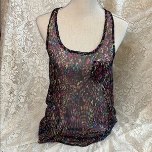 Lily White Multicolor Sheer Top